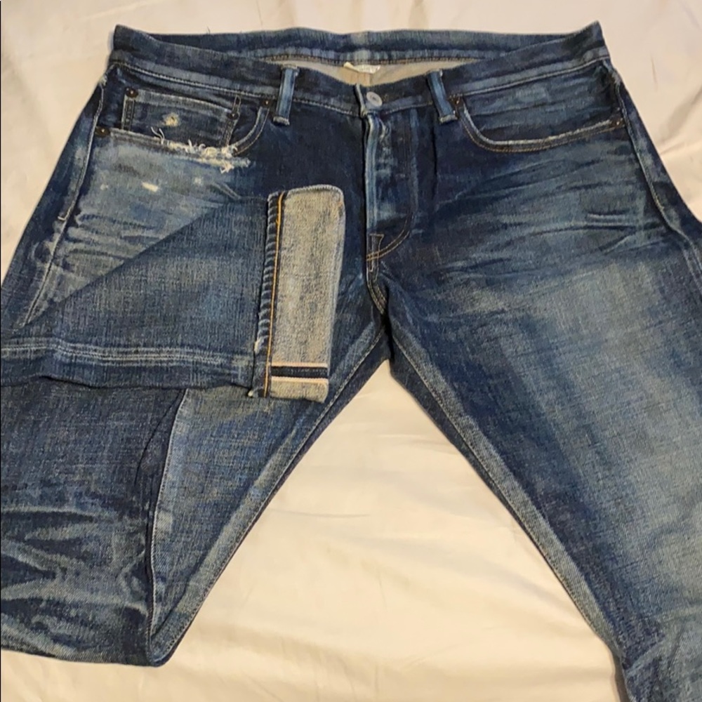 Fabric Brand Selvedge Denim.  Slim straight fit.